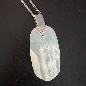 Kendra Scott White mother of pearl pendant necklace with silver chain